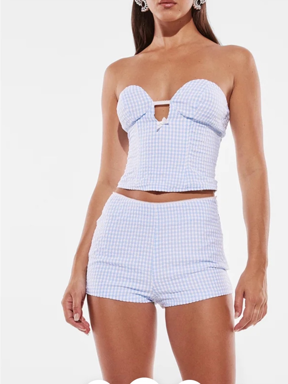 By.Dylan Megan Bodise Gingham. Size M Blue and White PTP 16 with little stretch
